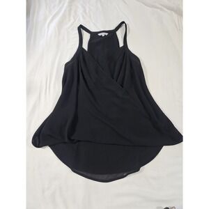 Naked Zebra Black Draped Racerback Tank‎ Top Black Sz Medium